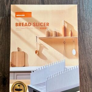 Bread Slicer Guide for Homemade Bread with 304 Stainless Steel Sheet and Storage